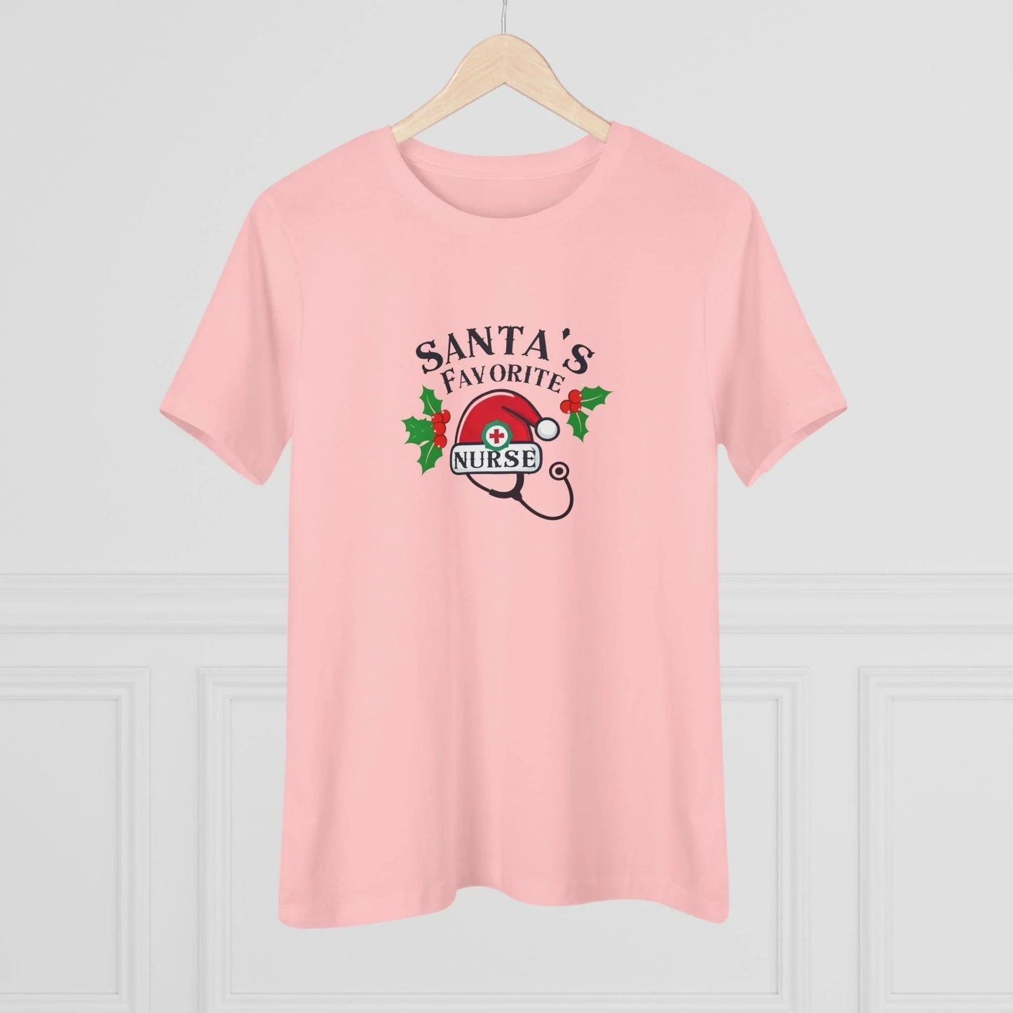 Santa's Favorite Nurse 🎅⚕️ - Stetoscope and Santa Hat 🎁🎄 - Women's Softstyle Tee - Whippie's