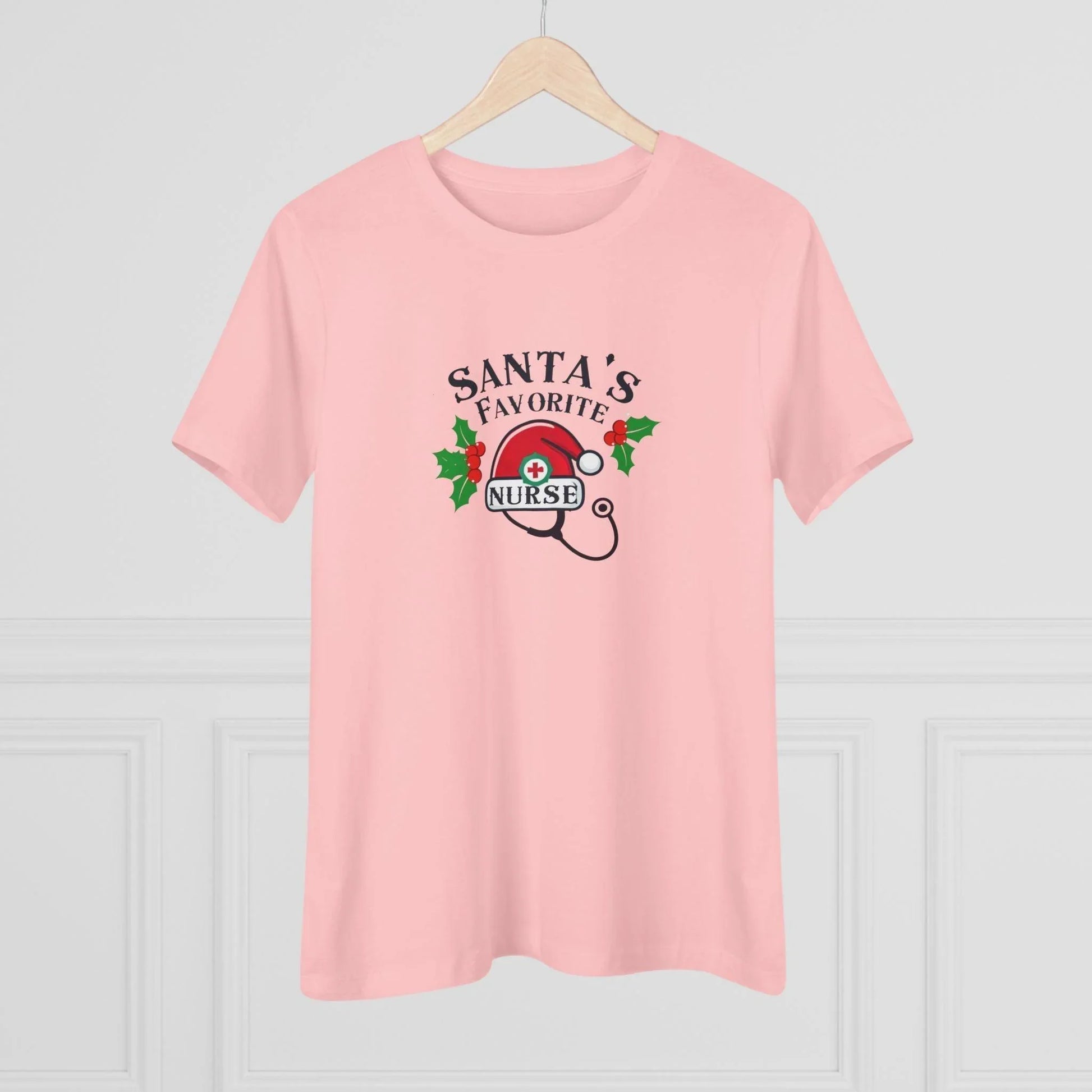 Santa's Favorite Nurse 🎅⚕️ - Stetoscope and Santa Hat 🎁🎄 - Women's Softstyle Tee - Whippie's
