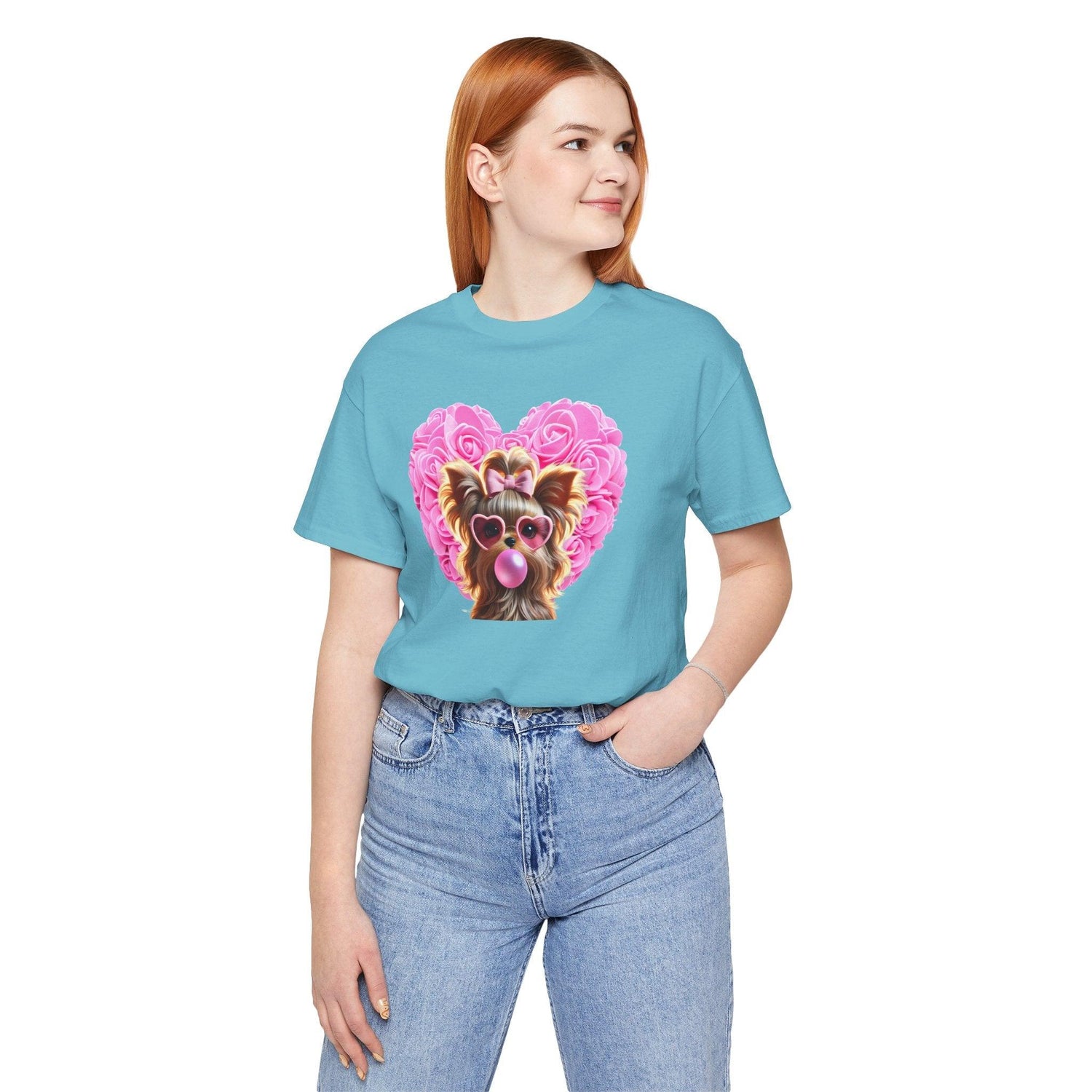 Yorkie Love Unisex Jersey Tee - 💖 Cuteness Overload! 💖 - Whippie's