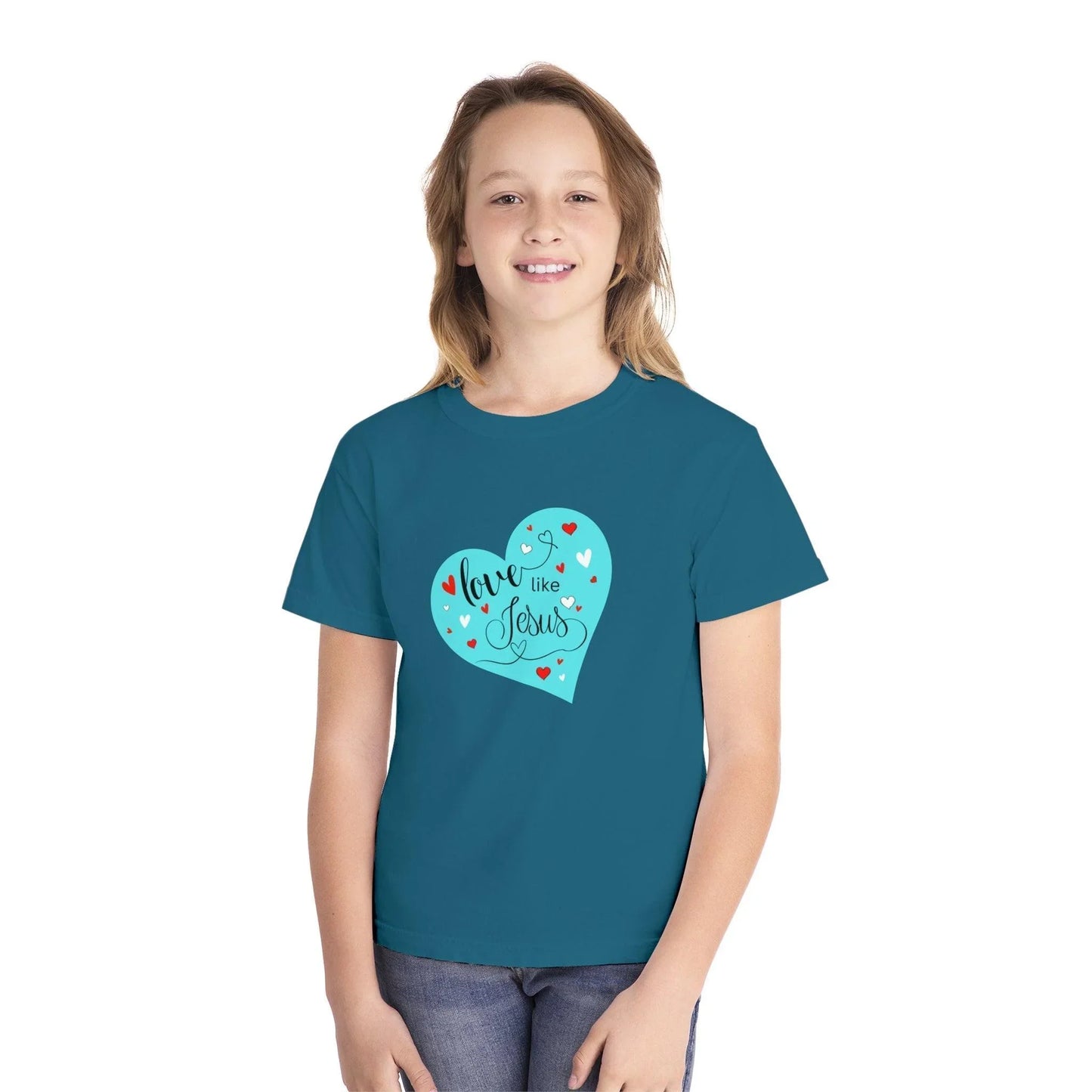 💙 Love Like Jesus ❤️ Youth Midweight Tee ✨ Spread love and kindness. - Whippie's