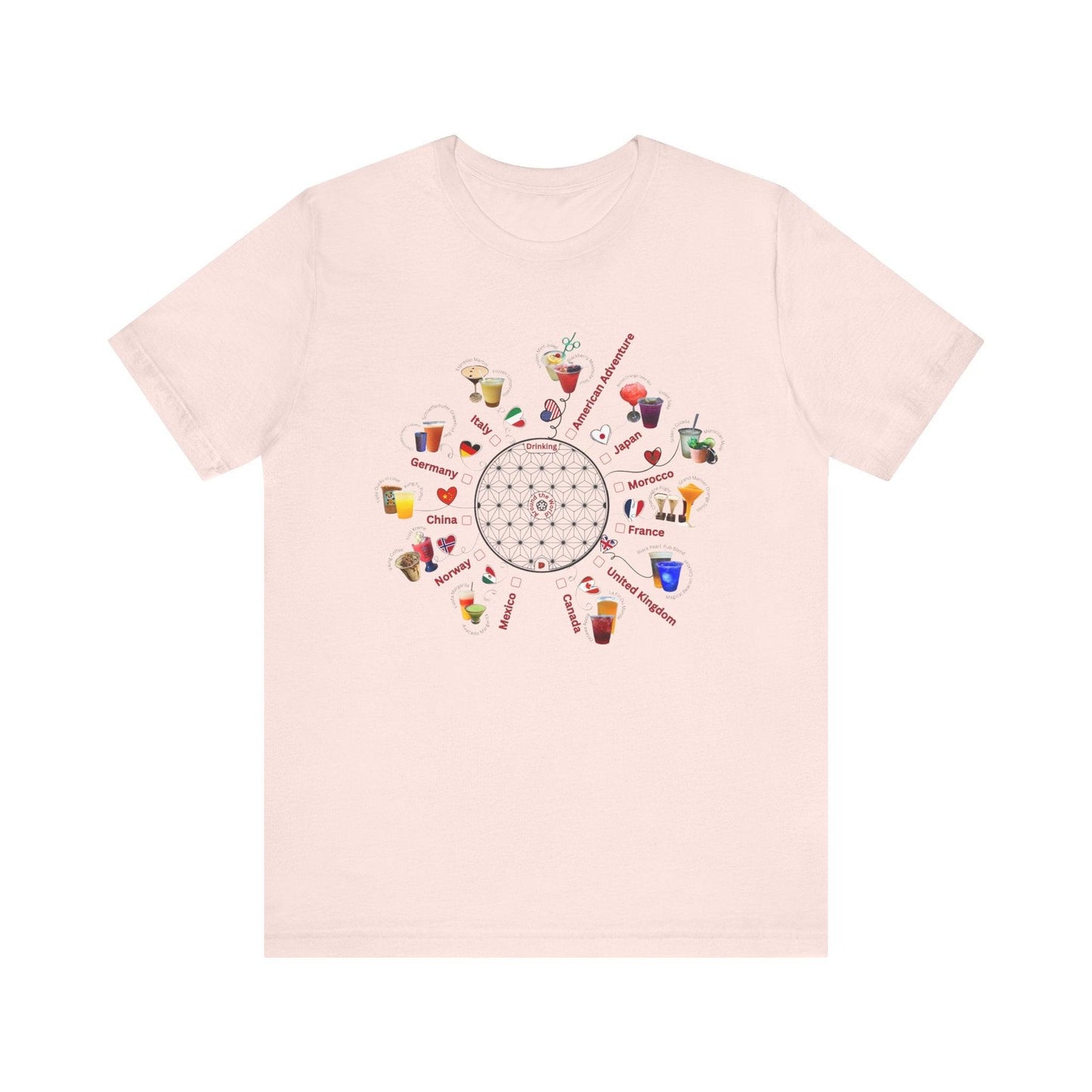 Drinking Around the World Check-Off Unisex Tee - Whippie's