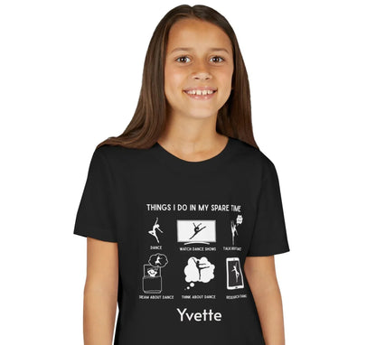 My Spare Time = Dance Time - Female Dancer - Youth Tee - Personalizable - Whippie's