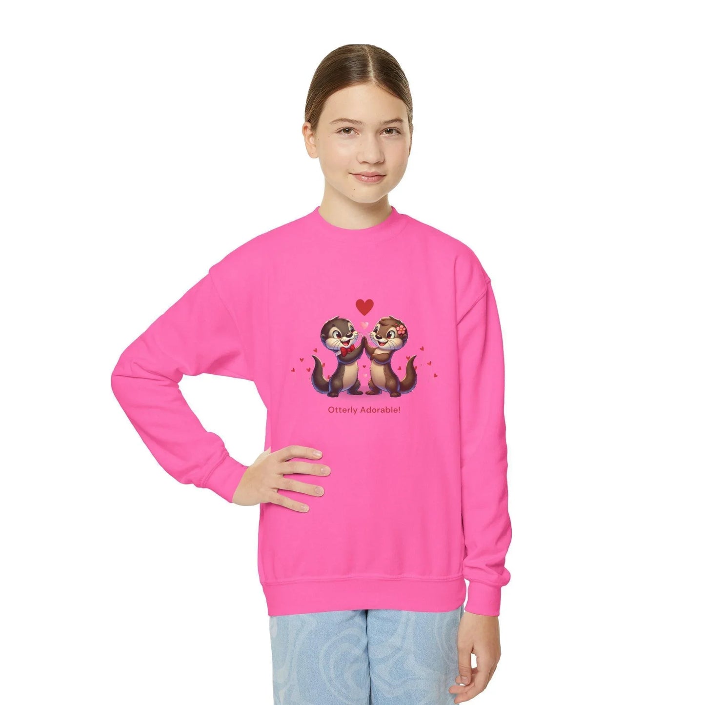 Otterly Adorable! Youth Crewneck Sweatshirt - Cute and Cozy 💖🦦 - Whippie's