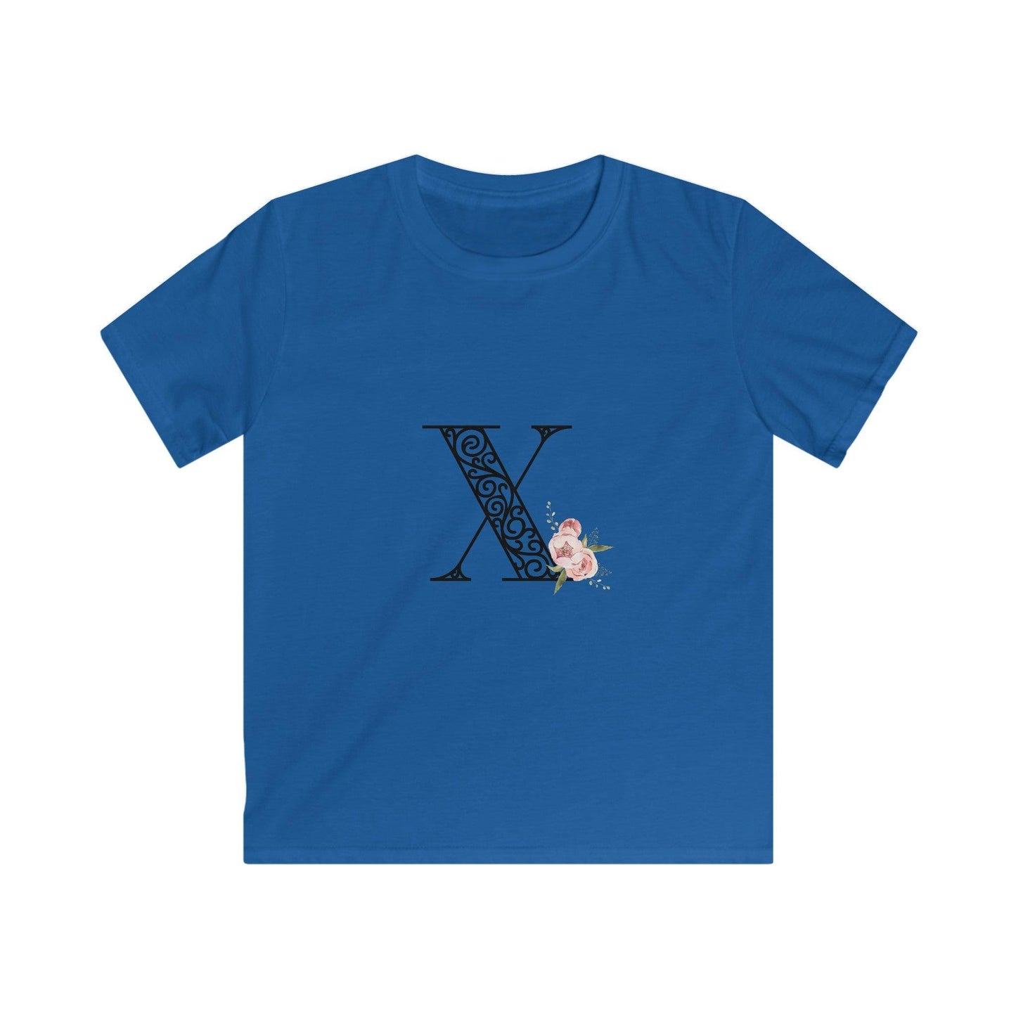 Floral Letters: Letter X - Kids Softstyle Tee - Whippie's