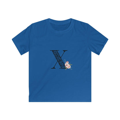 Floral Letters: Letter X - Kids Softstyle Tee - Whippie's