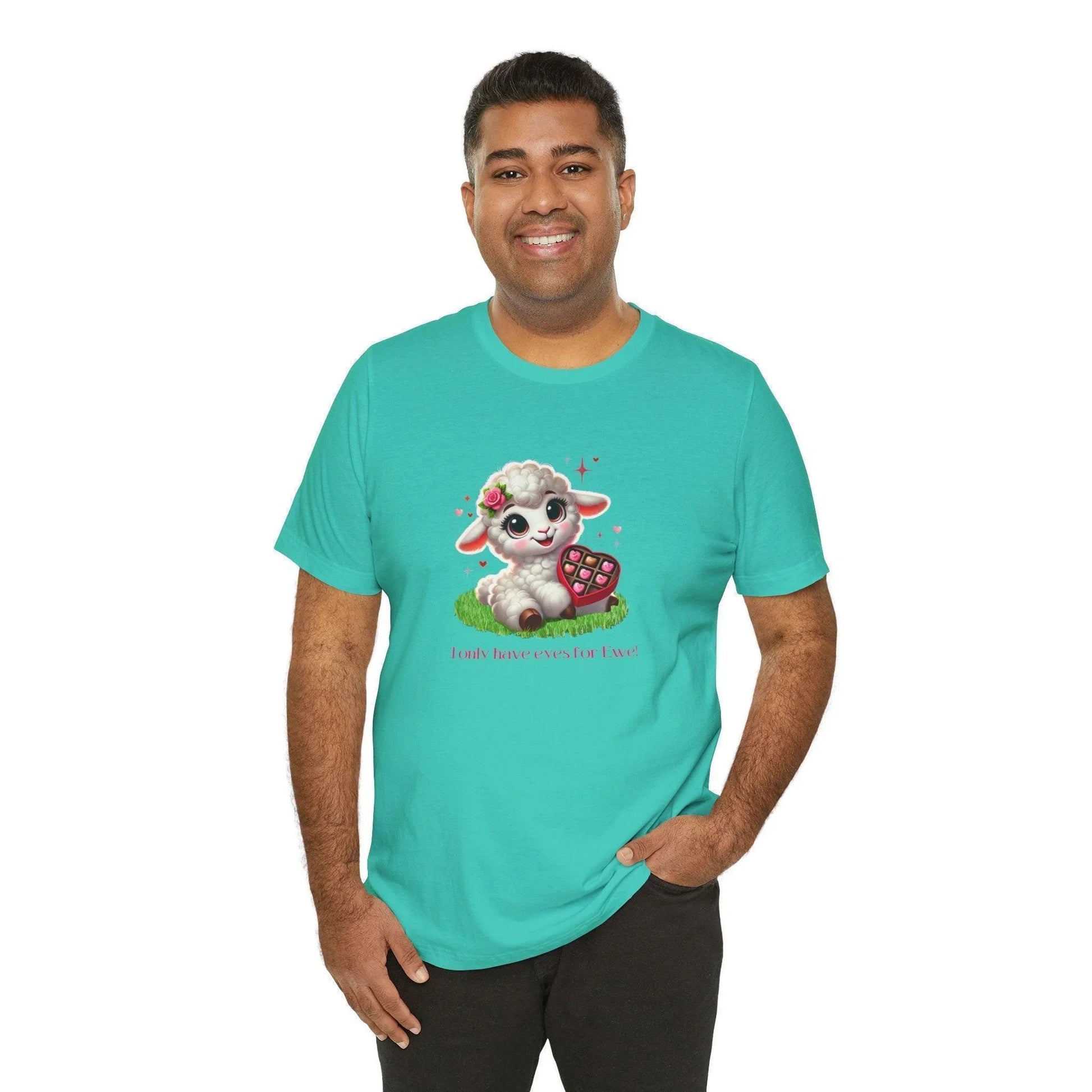 💖 I Only Have Eyes for Ewe! 🐑 Unisex Jersey Tee ✨ Spread the love this Valentine's Day! - Whippie's
