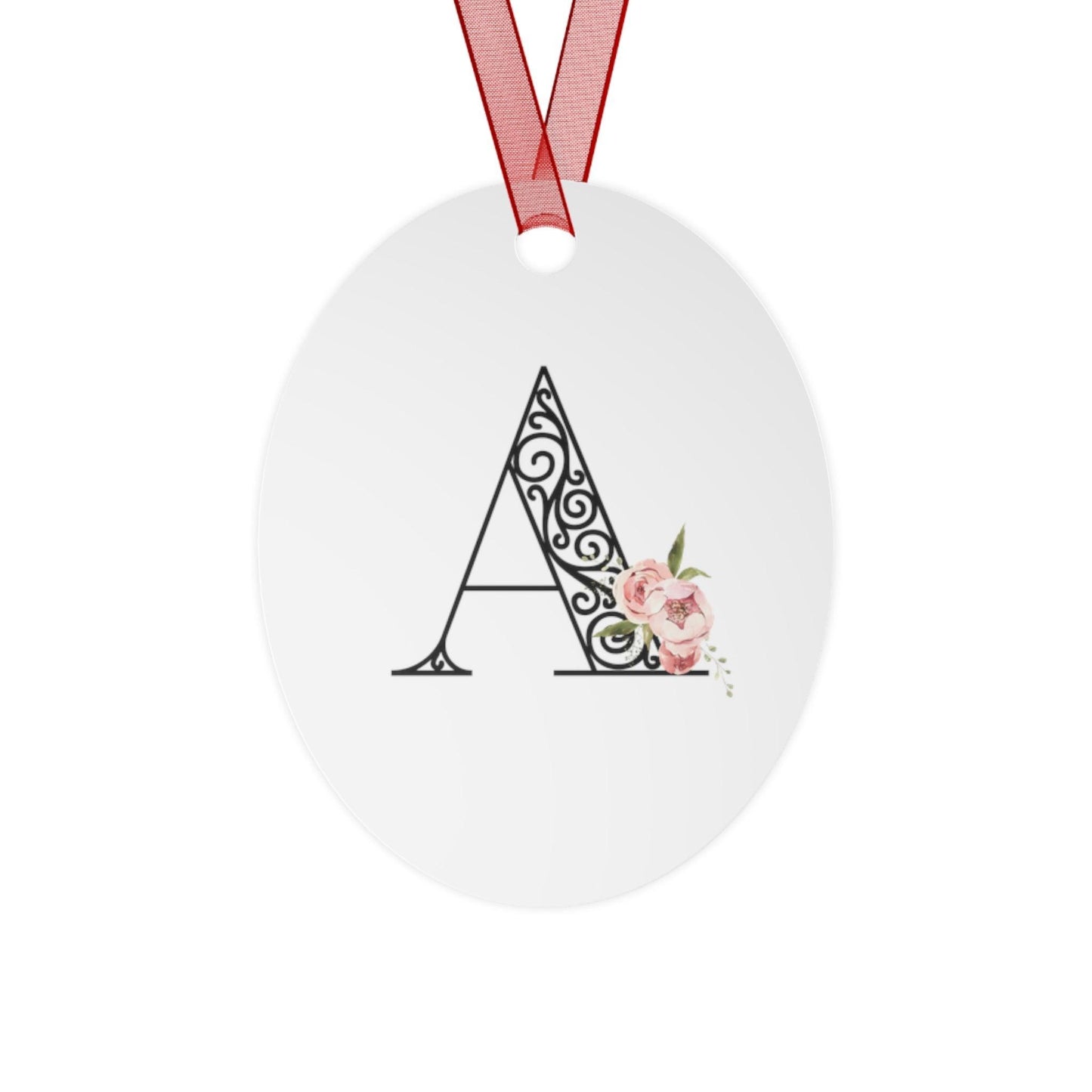 Floral Letters: Letter A - Metal Christmas Ornament - Whippie's
