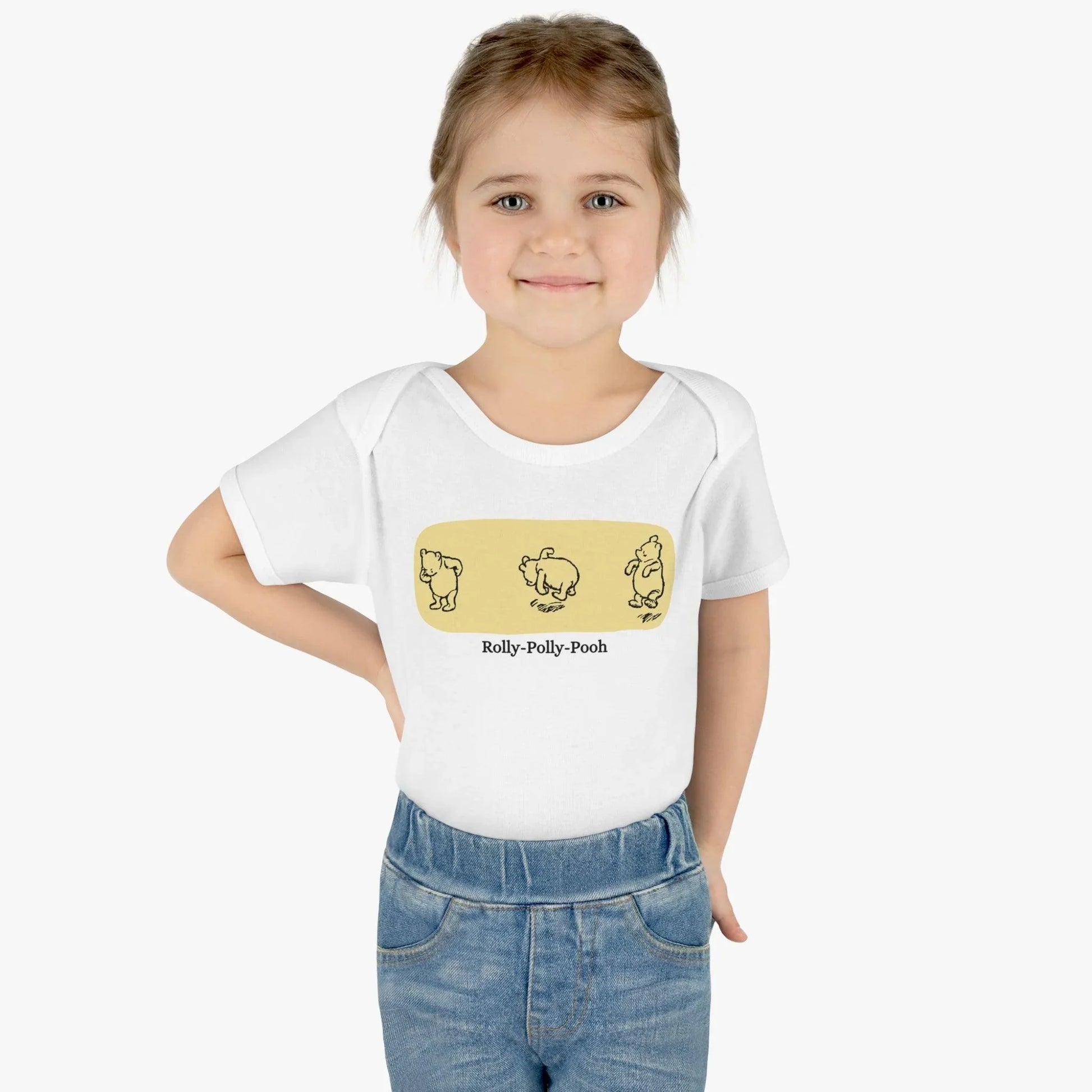 🧸 Rolly-Polly Pooh Onesie 🍯 Unisex Onesie ✨ A classic tale for a cuddly baby! - Whippie's