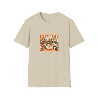 Grateful Hearts Gather - Celebrating Family and Friends 🧡💛🤎 Unisex T-Shirt - Whippie's