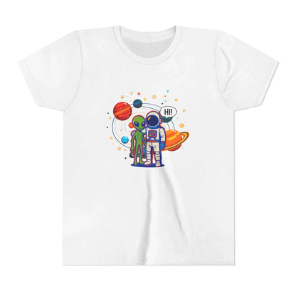 Greetings from Outerspace: Friendly Alien & Astronaut Youth Tee
