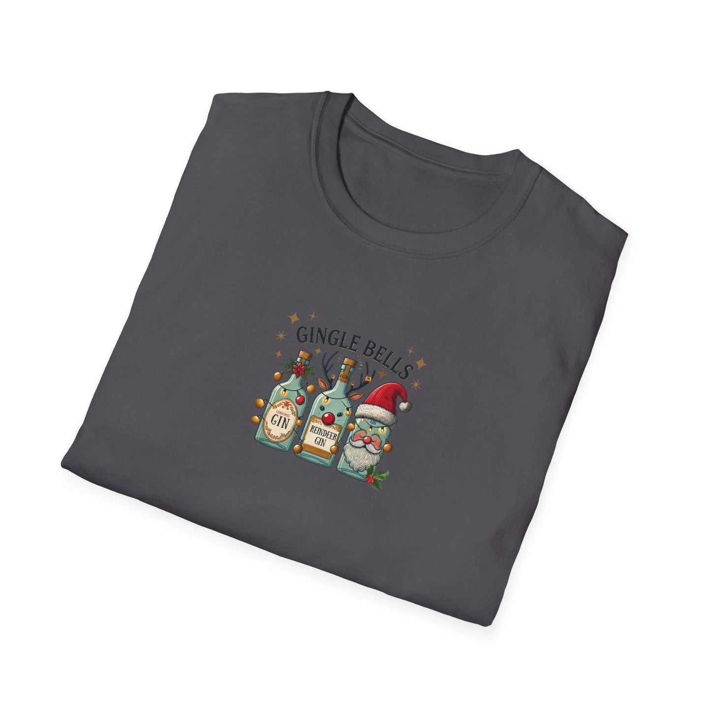Gingle Bells, Gin All the Way! 🎄🎅🍸 - Unisex Softstyle T-shirt - Whippie's