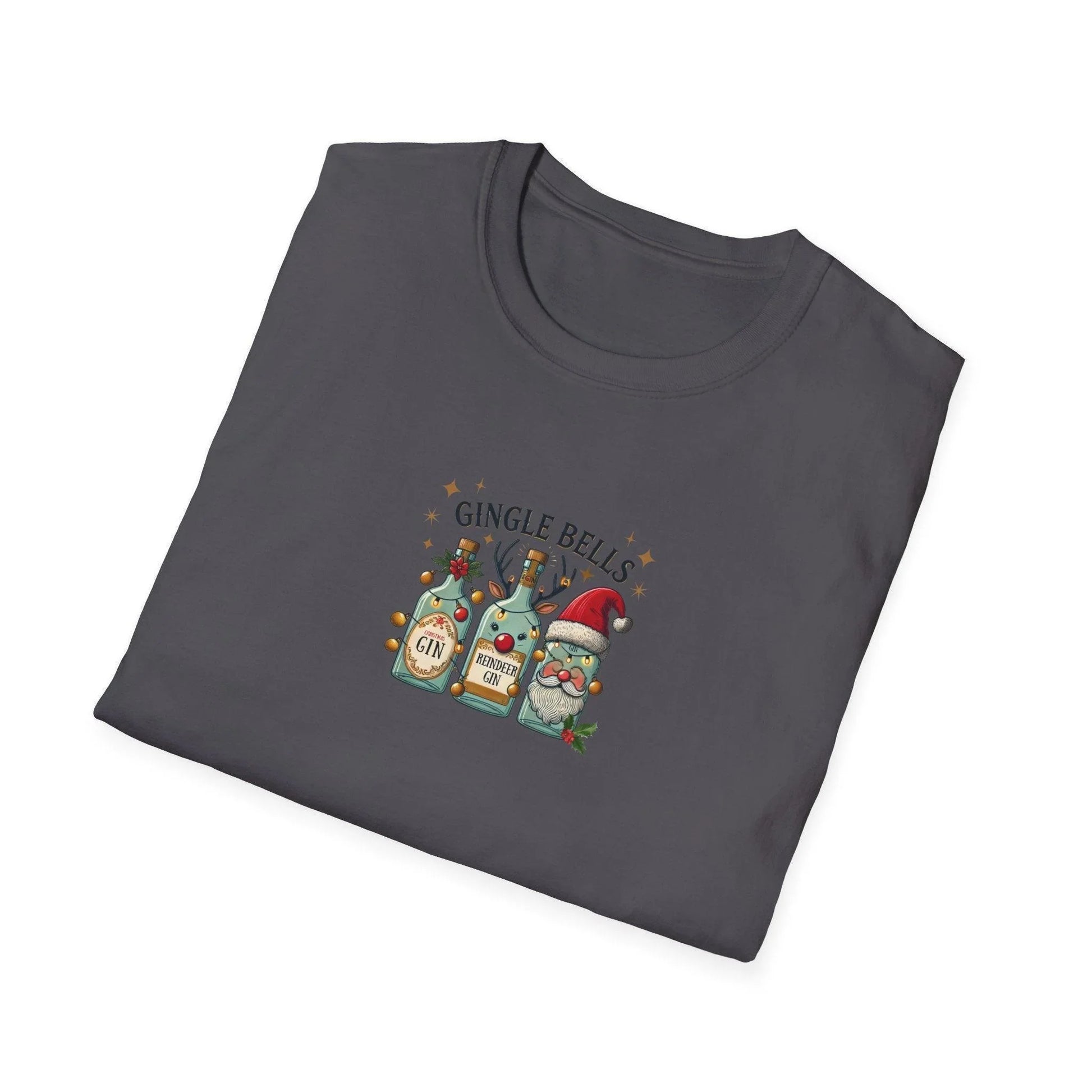 Gingle Bells, Gin All the Way! 🎄🎅🍸 - Unisex Softstyle T-shirt - Whippie's