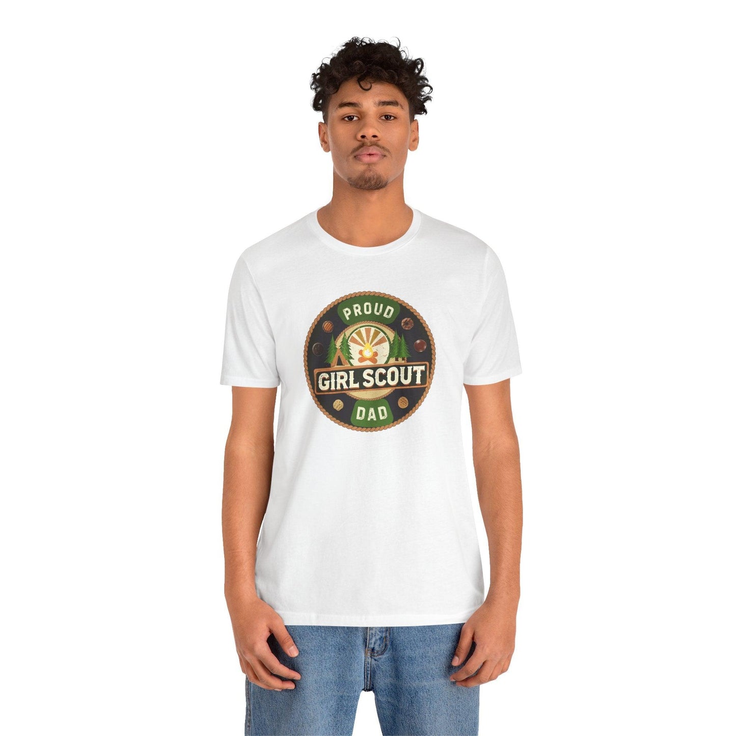 Proud Girl Scout Dad - Unisex Jersey Tee - Adventure Awaits! - Whippie's