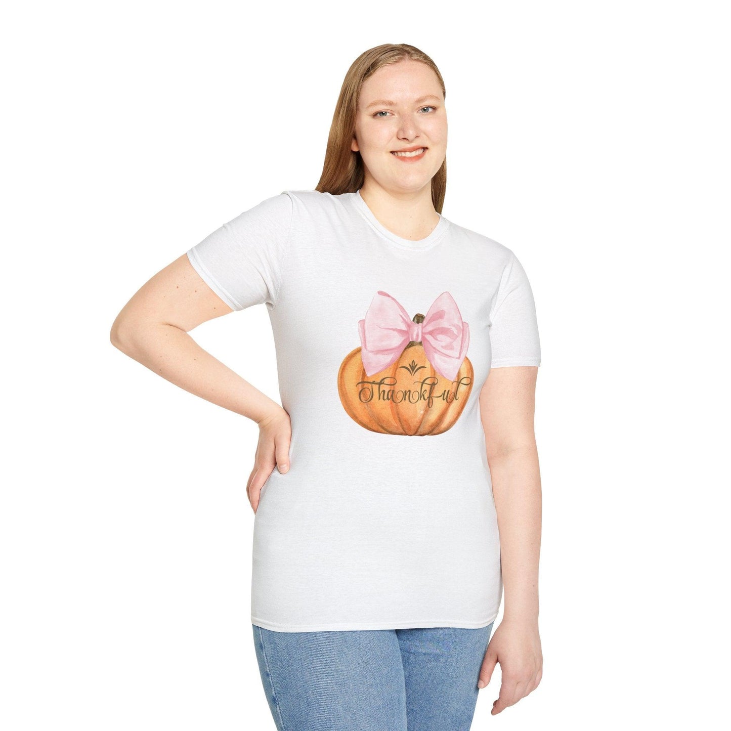 Thankful Pumpkin - A Heart Full of Gratitude! 🧡🎀 Unisex Tee - Whippie's