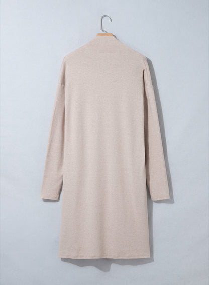 Parchment Solid Color Long Sleeve Tunic Cardigan