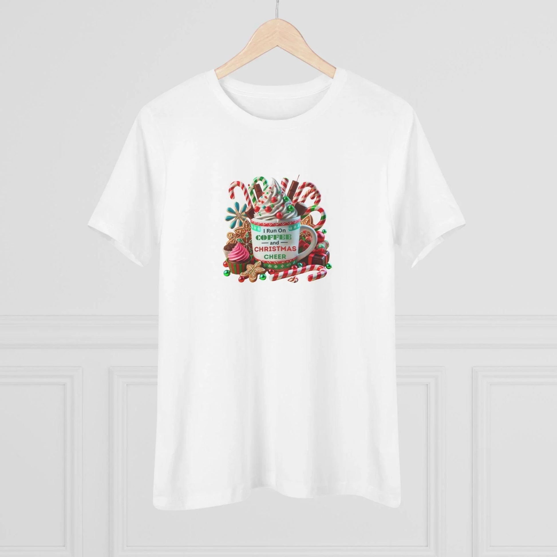 ☕🎄 I Run on Coffee & Christmas Cheer 🎁🌟 - Women's Softstyle Tee - Whippie's