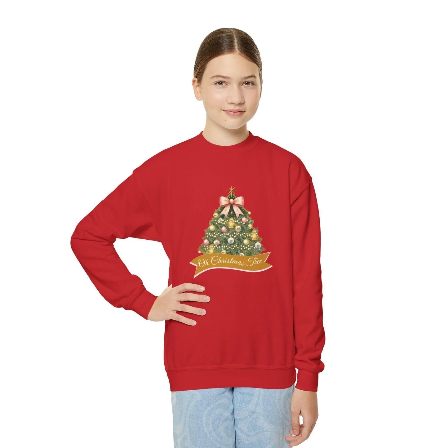 🎄 Oh Christmas Tree ✨ Youth Crewneck Sweatshirt 🎁 - Whippie's