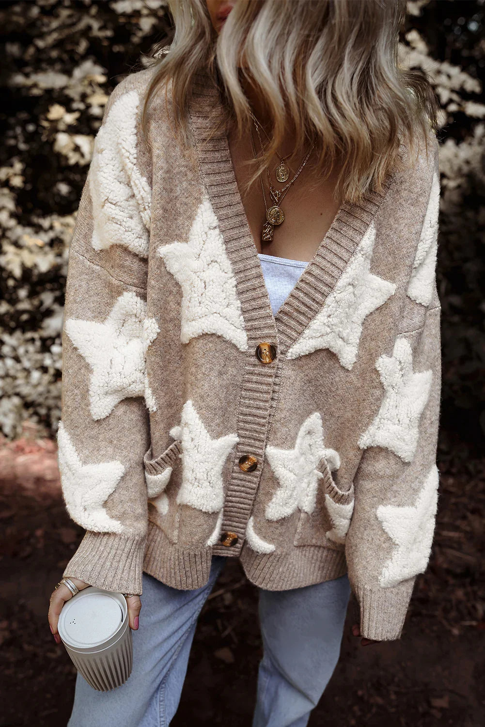 Sherpa Star Cardigan with Pockets