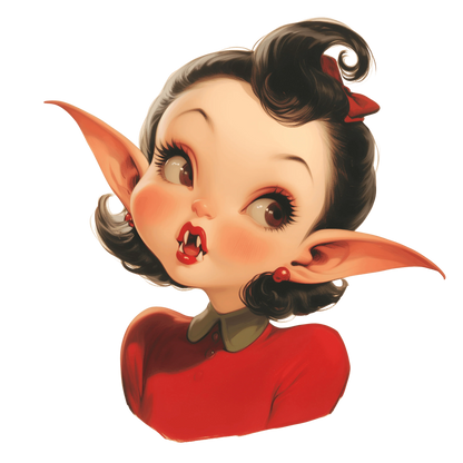 Cute Girl Vampire V-neck Tee - Whippie's