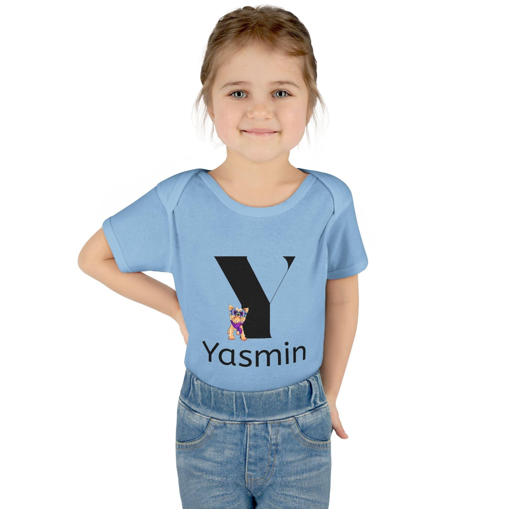 Alphabet Adventures: Letter Y - Yappy Yorkie Baby Onesie - Personalizable - Whippie's