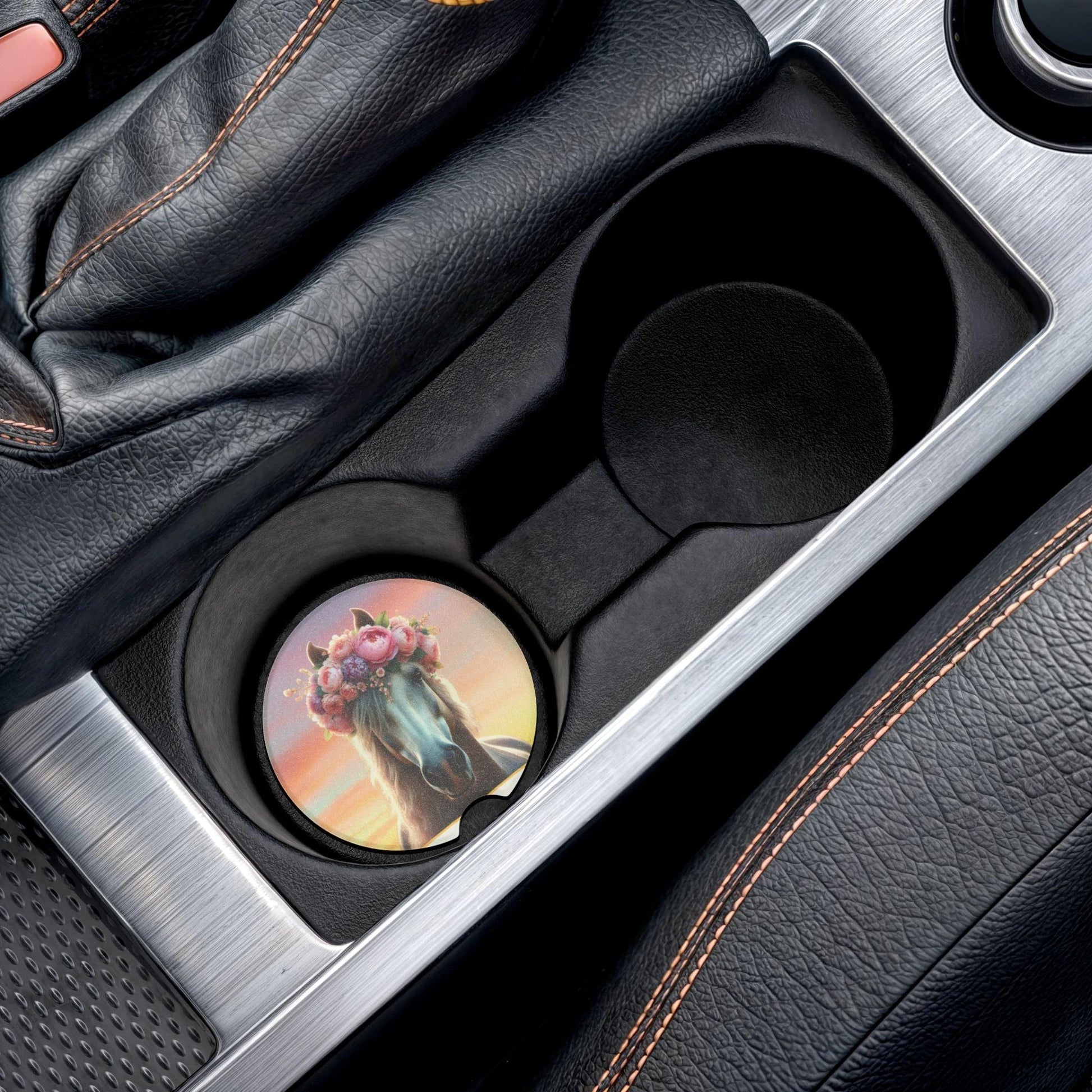 Horse Dreams Soapstone Car Coasters - Absorb Spills with Equestrian Style! 🐴✨ - Whippie's