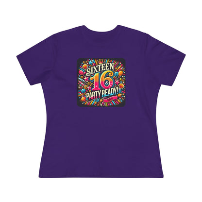 Sweet 16 & Party Ready - Women's Softstyle Tee - Personalizable - Whippie's