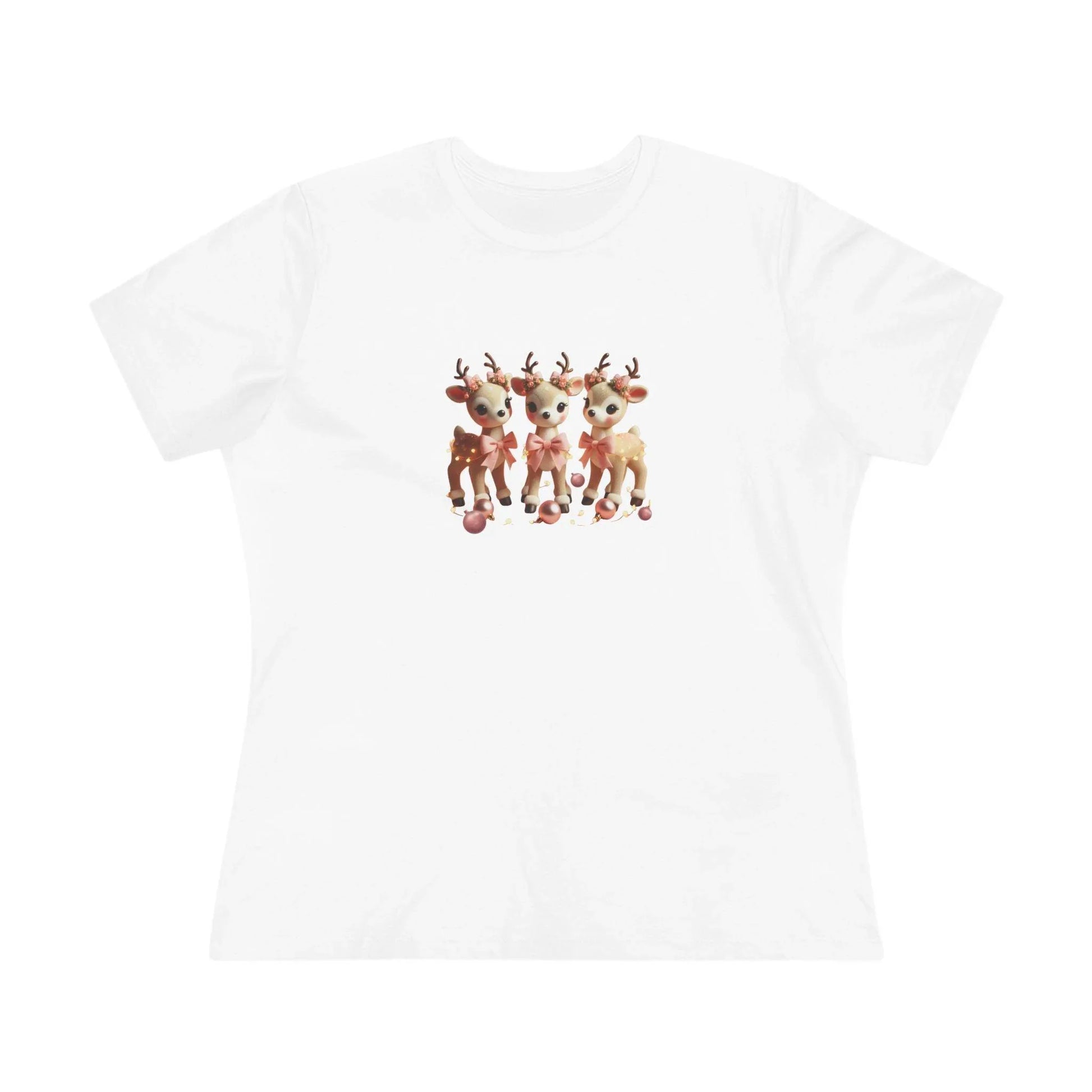 Rose Gold Reindeer Trio Christmas Decor - Women's Softstyle Tee - Whippie's