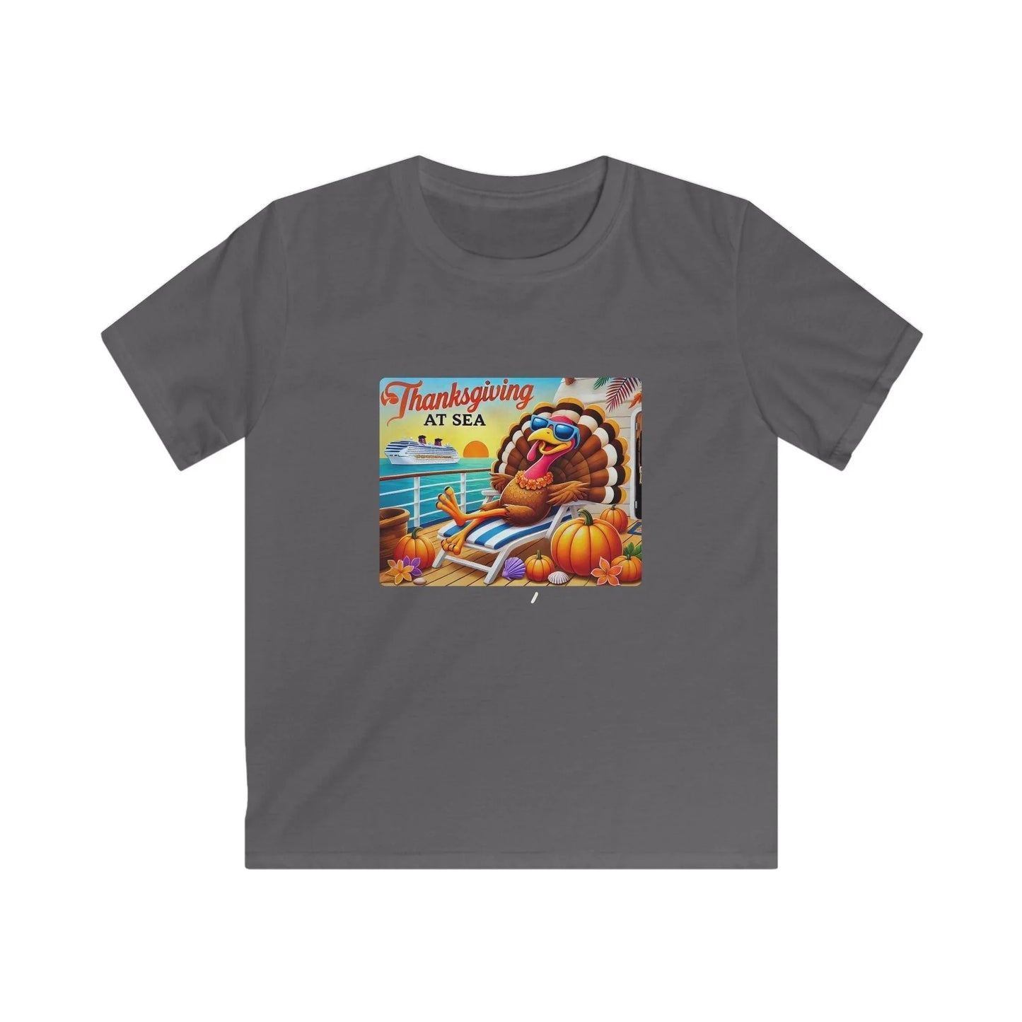 Turkey on a Cruise Kids' Tee! 🛳️🍂 (He's on vacation! 😂) - Whippie's