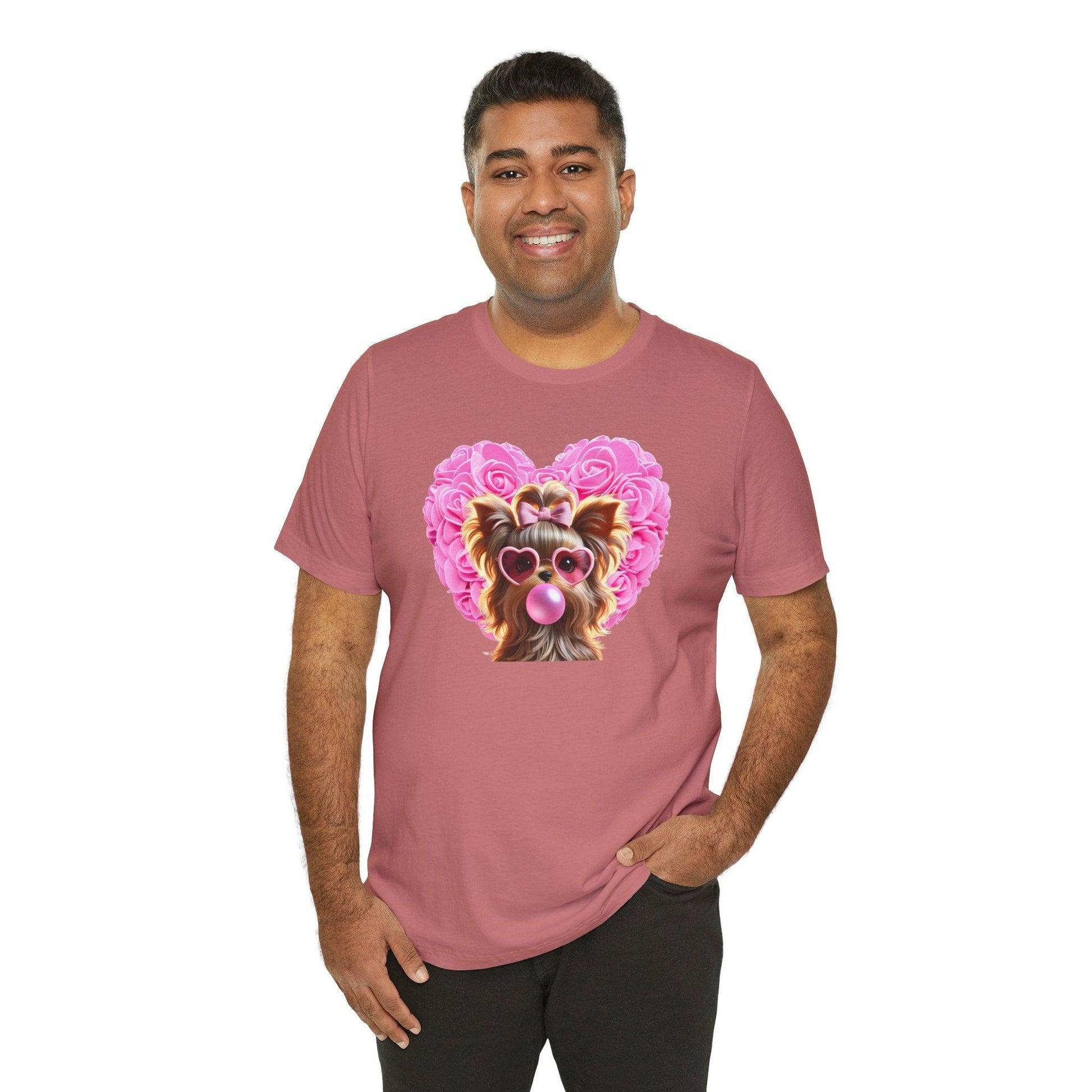 Yorkie Love Unisex Jersey Tee - 💖 Cuteness Overload! 💖 - Whippie's