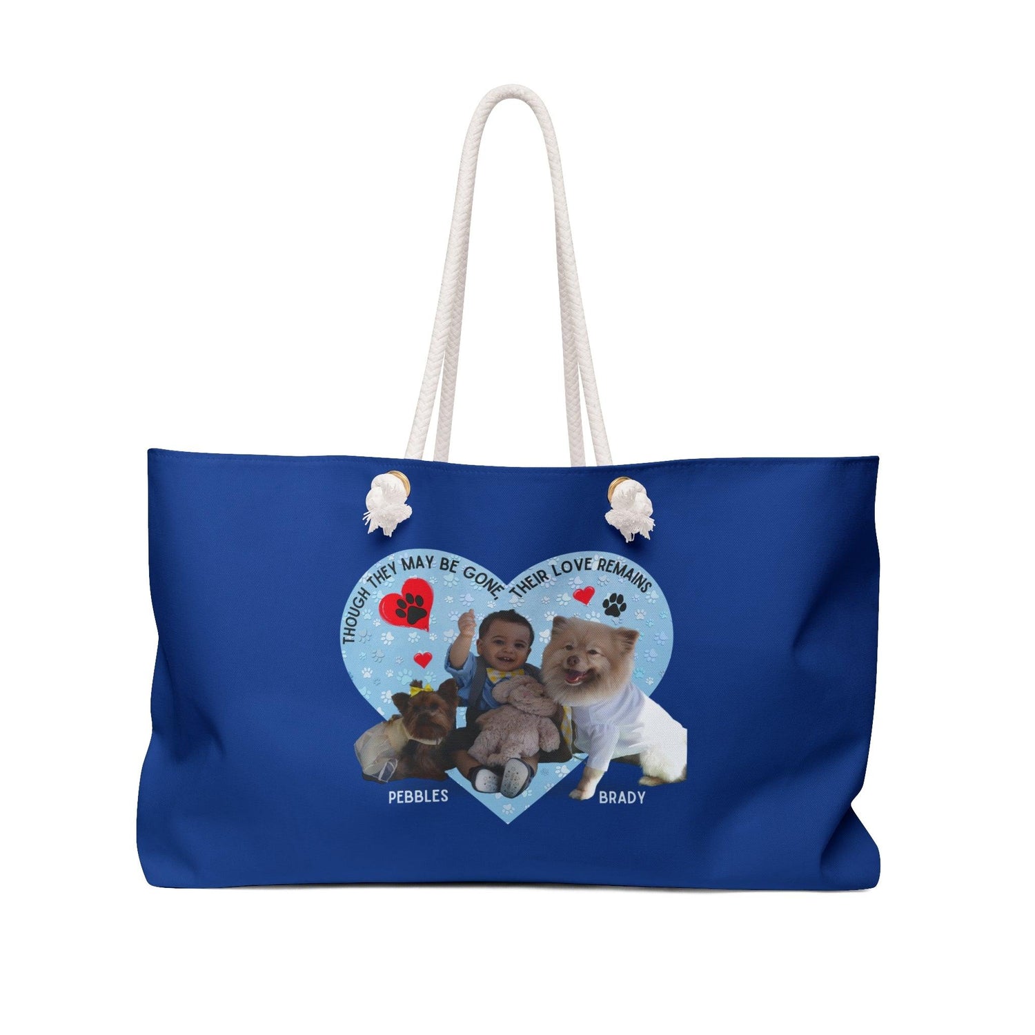 Paw Prints on My Heart Weekender Tote - Though They May Be Gone, Their Love Remains 🐾💙 - Whippie's