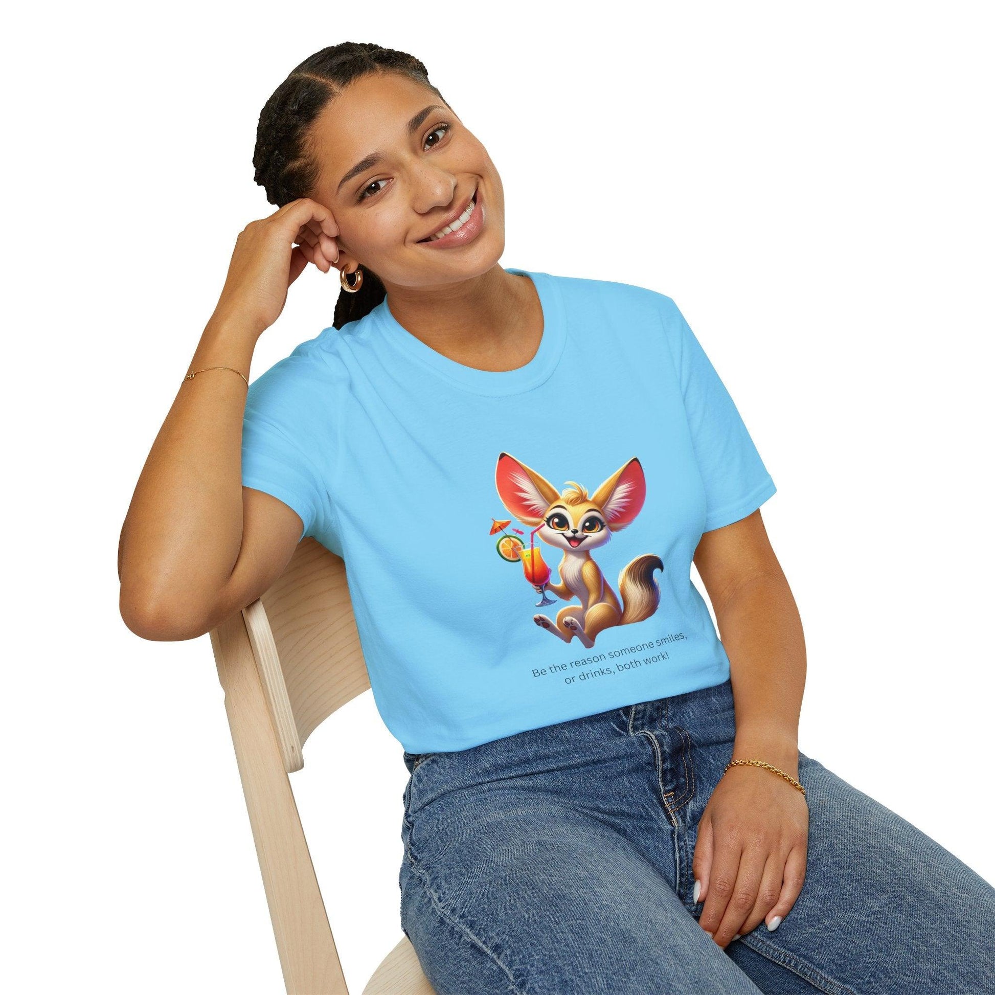 Fennec Fox Cocktail - Cheers to Good Times and Smiles! 🦊🍸 Unisex T-shirt - Whippie's