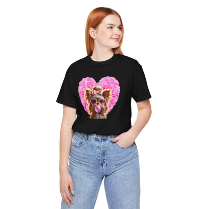 Yorkie Love Unisex Jersey Tee - 💖 Cuteness Overload! 💖 - Whippie's