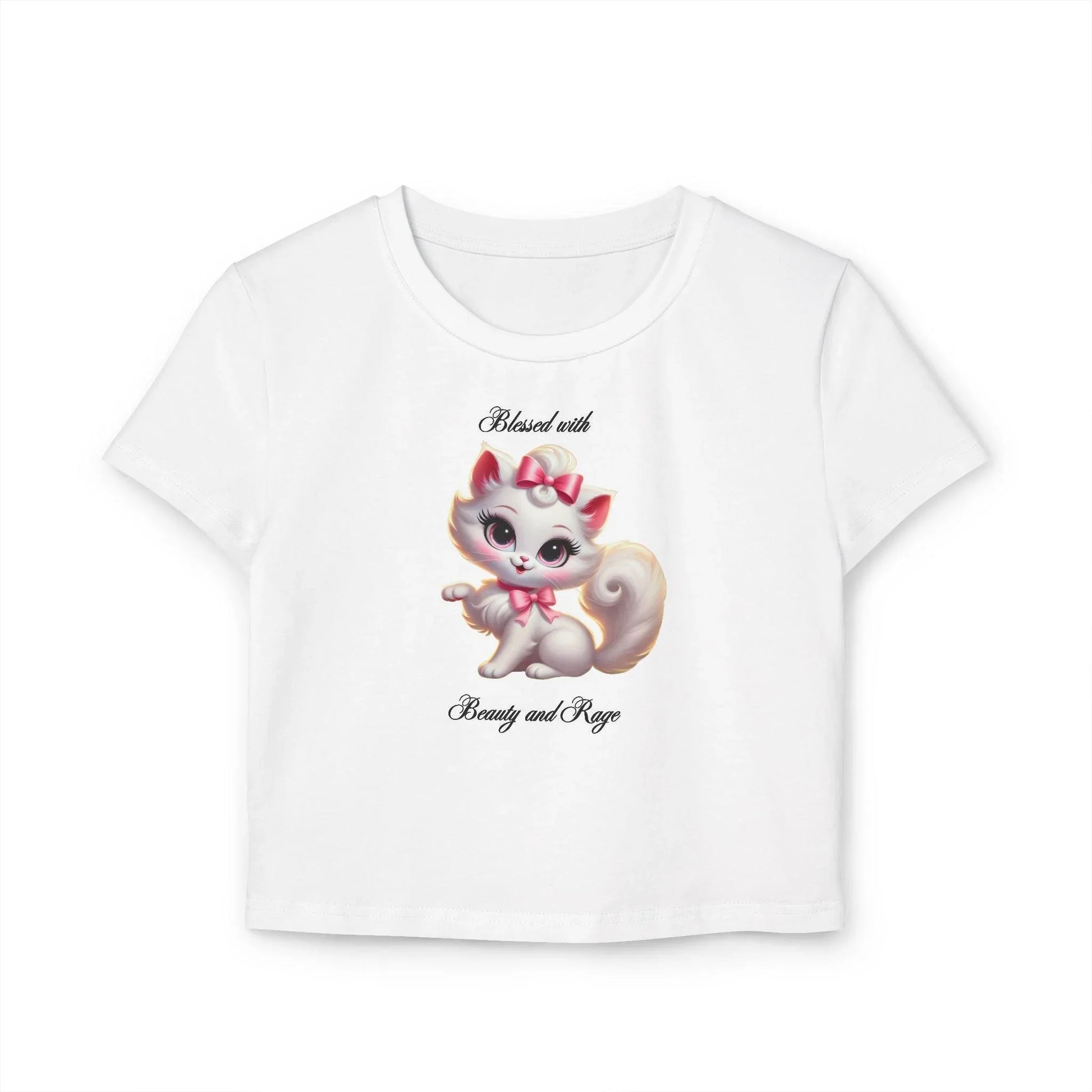Blessed with Beauty & Rage - Women's Baby Tee 🐱 😈 - Whippie's