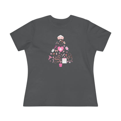 💖 Nurse's Pink Christmas Tree 💖 - Women's Softstyle T-shirt - Whippie's