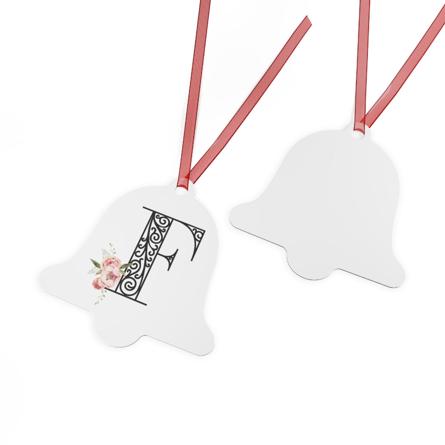 Floral Letters: Letter F - Metal Christmas Ornament - Whippie's