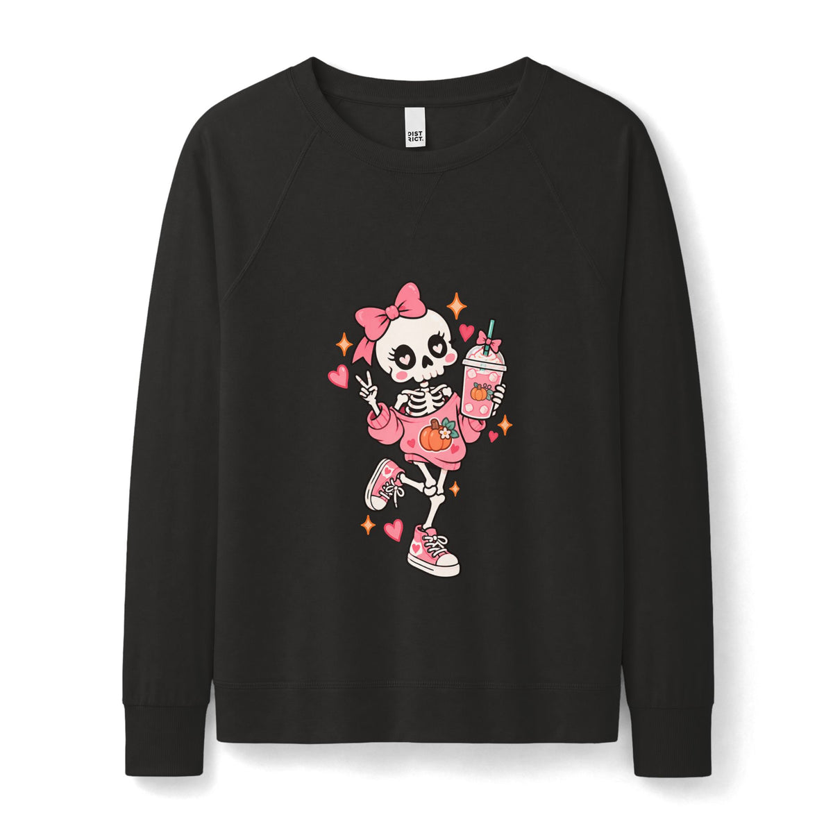 Pumpkin Spice Skeleton Cute Halloween Sweatshirt for Women
