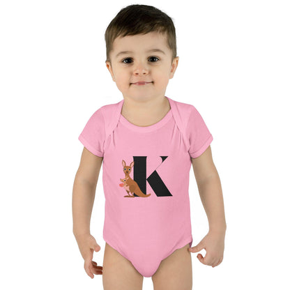 Alphabet Adventures: Letter K - Kind Kangaroo Baby Onesie K is for Kind Kangaroo! - Whippie's