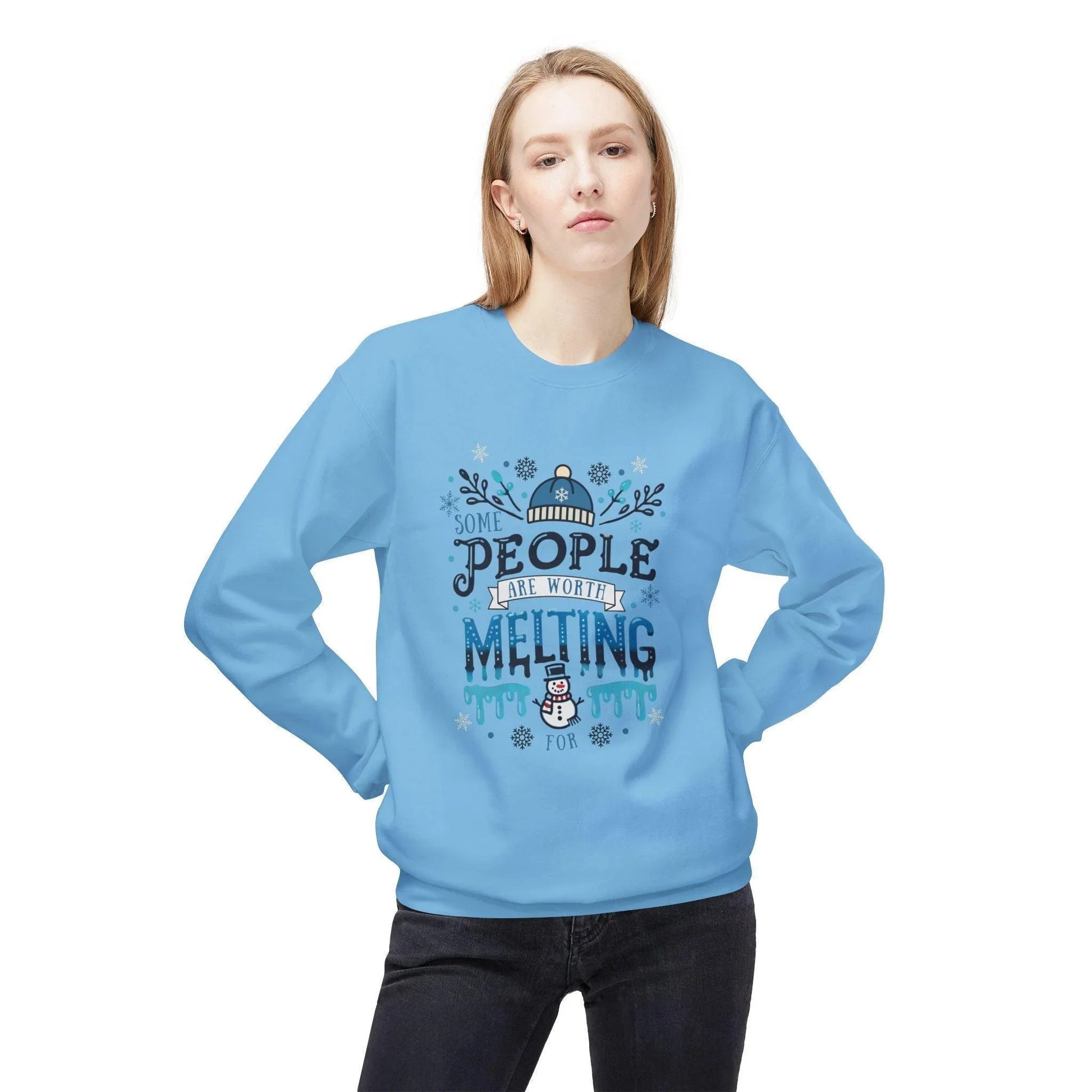 ☃️ Some People are Worth Melting For ❤️ Unisex Fleece Sweatshirt ✨ - Whippie's