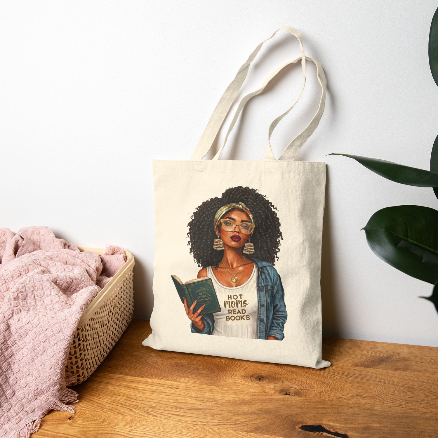 Hot Moms Read Books Tote Bag