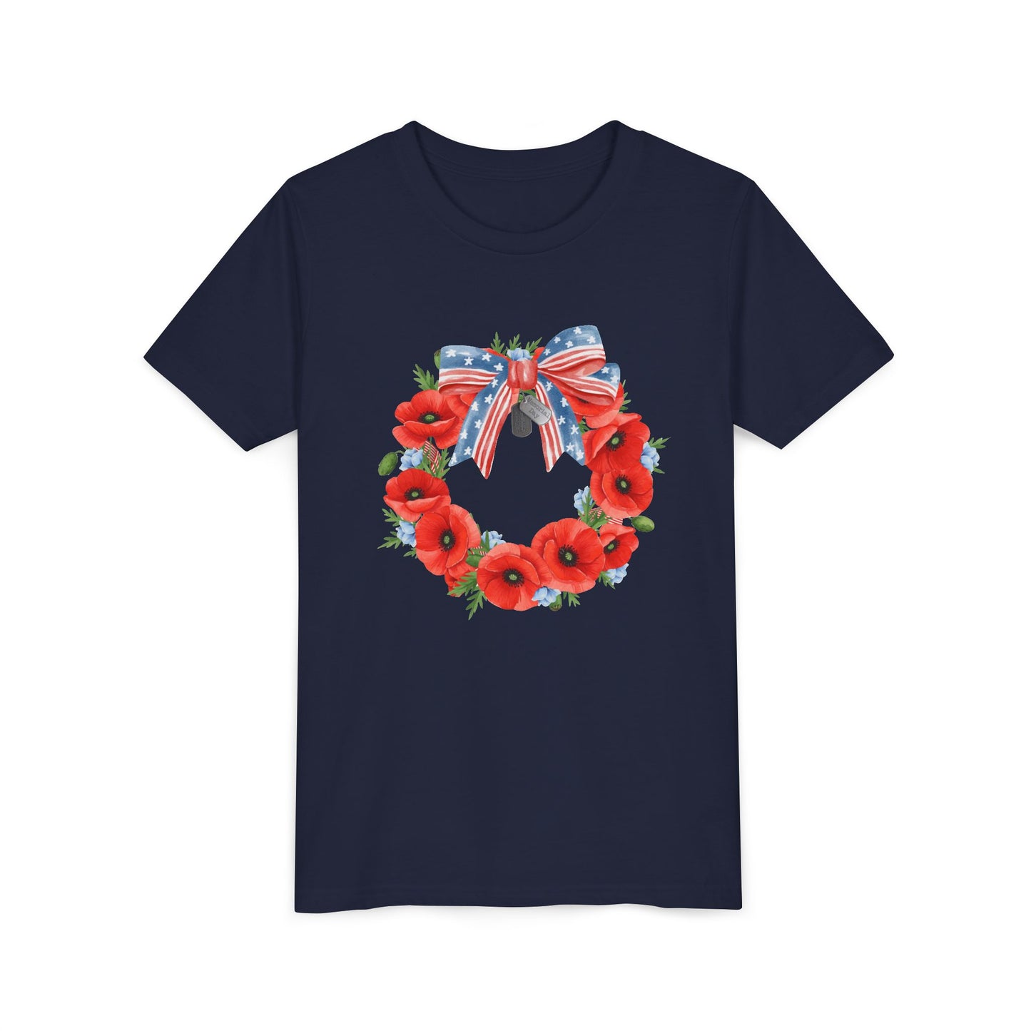 Memorial Day 'Never Forget' Wreath - Youth T-shirt