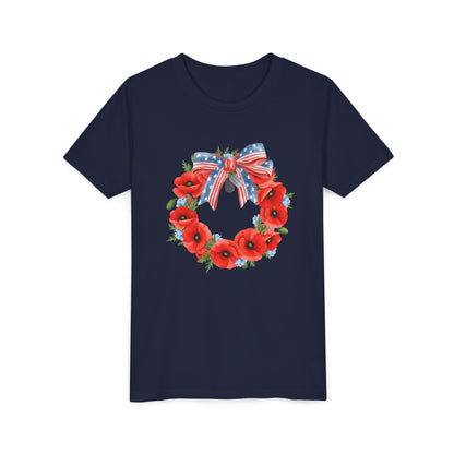 Memorial Day 'Never Forget' Wreath - Youth T-shirt