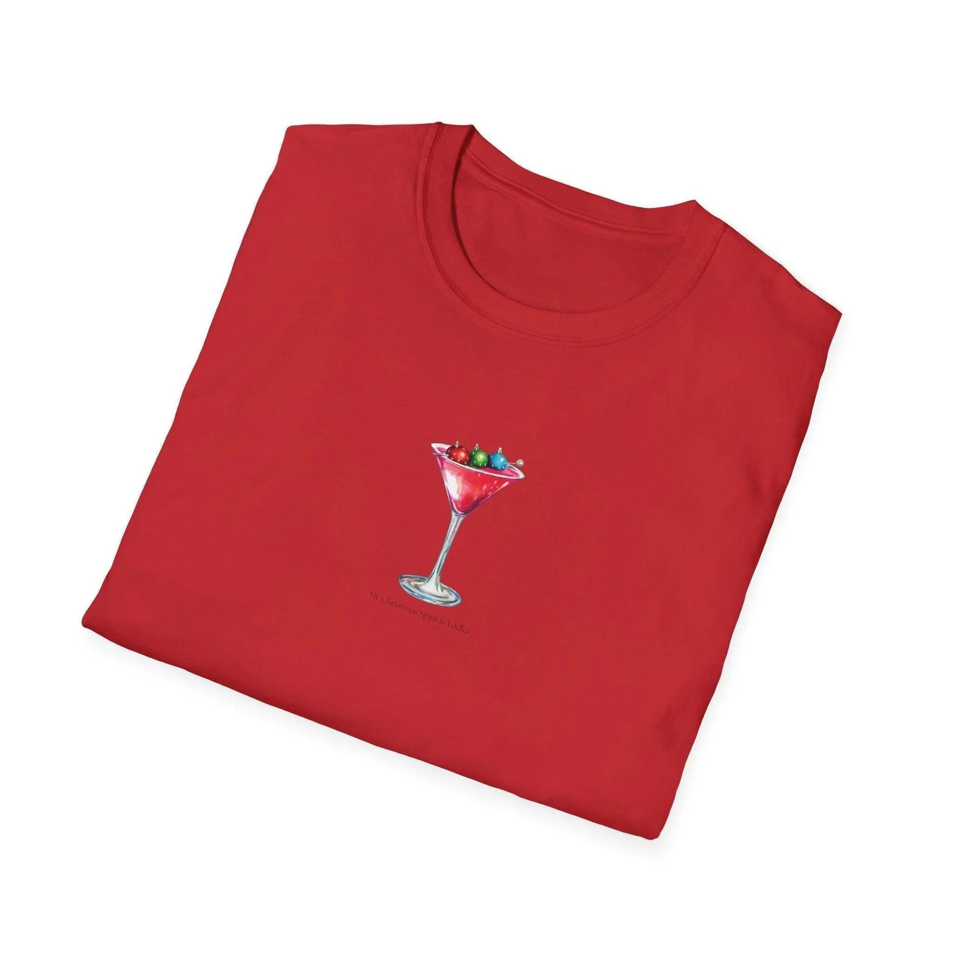 My Christmas Spirit is Vodka 🍸🎄 - Unisex Softstyle T-shirt - Whippie's