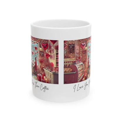 I ❤️ You More Than Coffee ☕💖 Ceramic Mug (11oz, 15oz) ✨ The perfect gift for your coffee-loving Valentine!
