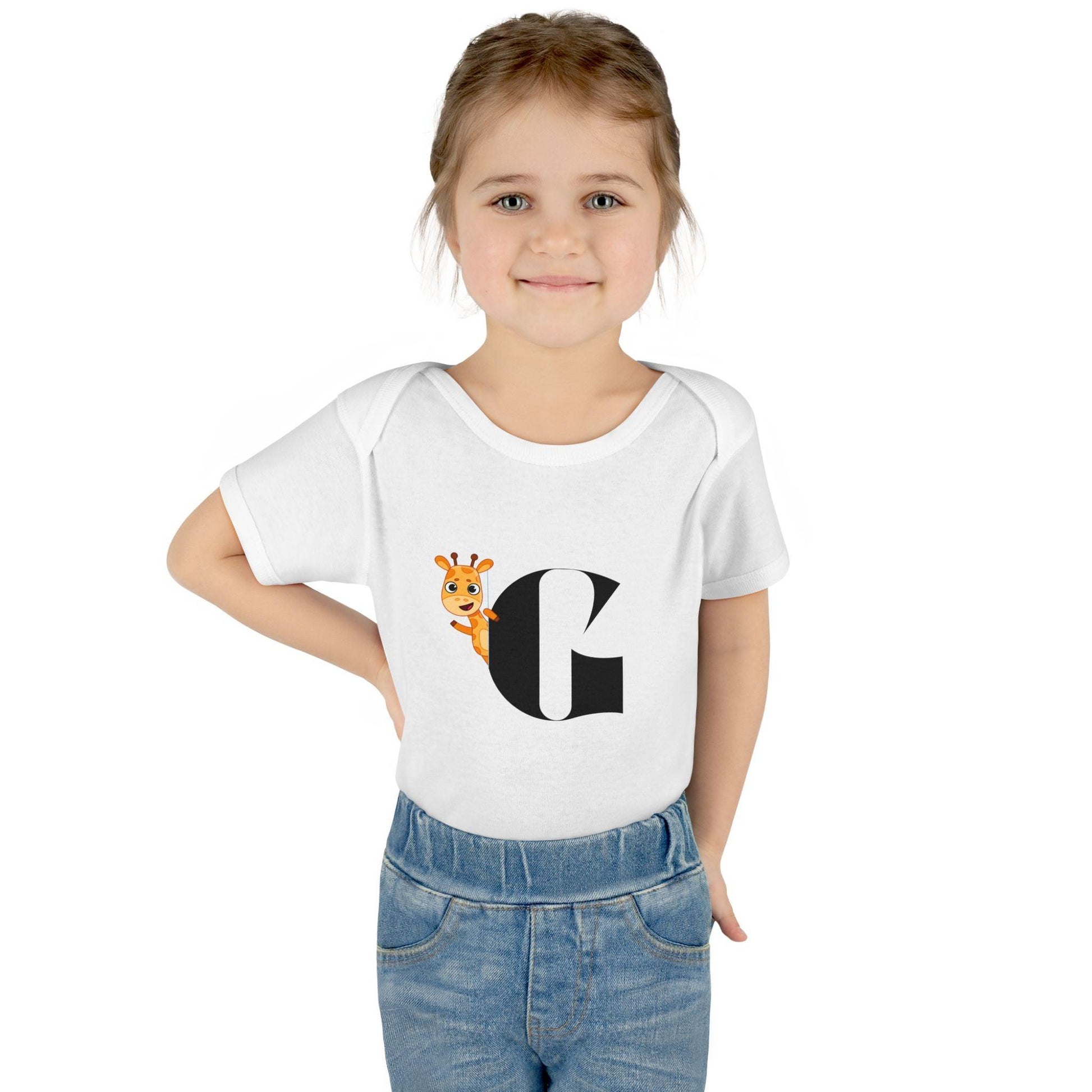 Alphabet Adventures: Letter G - Curious Giraffe Baby Onesie G is for Giggly Giraffe! - Whippie's