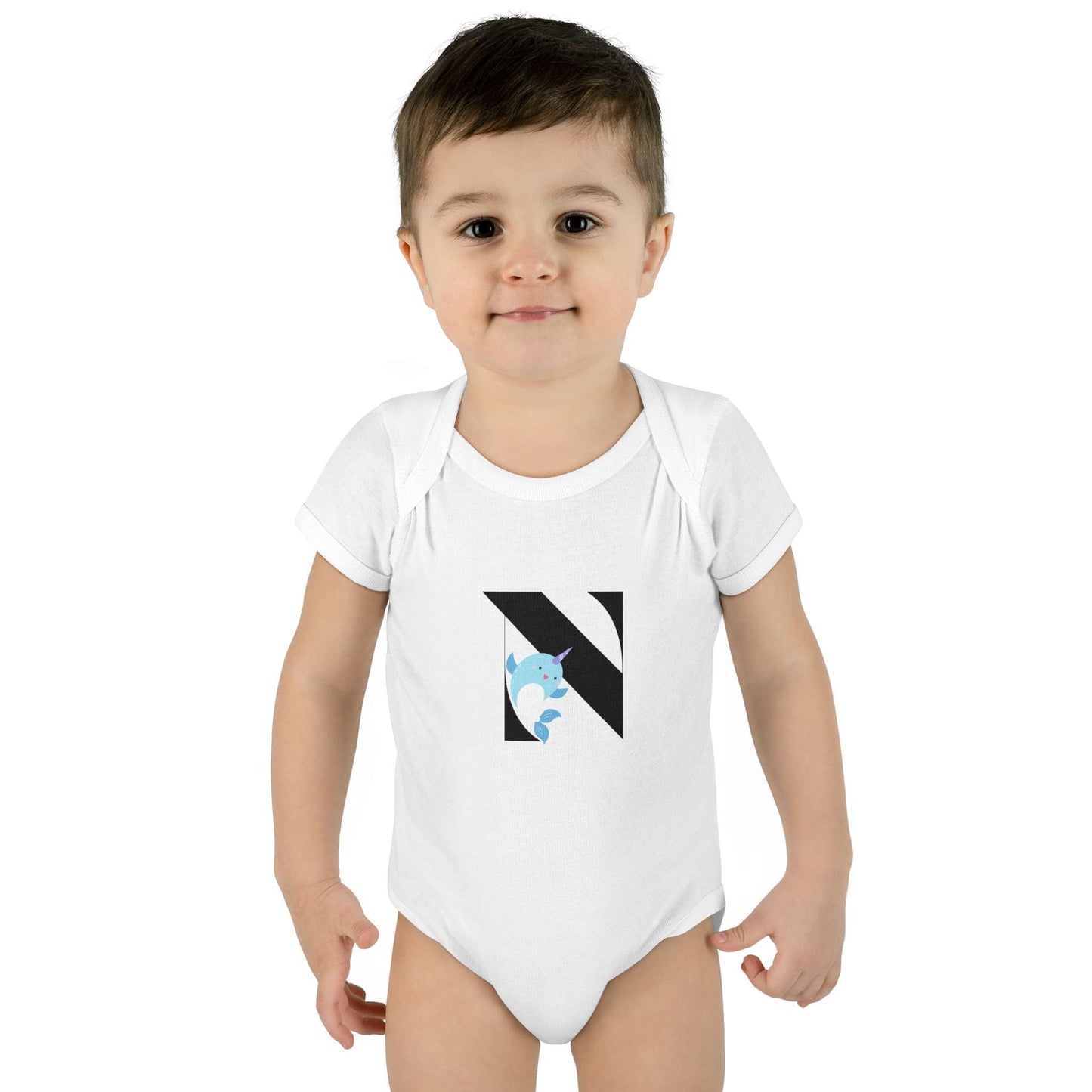 Alphabet Adventures: Letter N - Nice Narwhal Baby Onesie N is for Nice Narwhal! - Whippie's