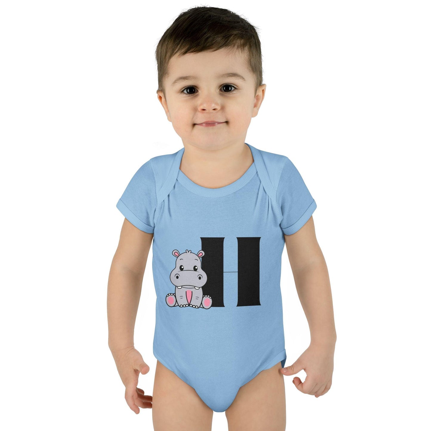 Alphabet Adventures: Letter H - Happy Hippo Baby Onesie H is for Happy Hippo! - Whippie's