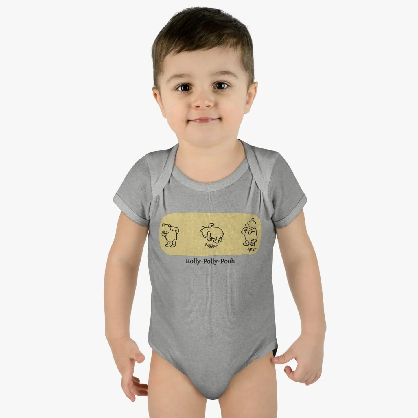 🧸 Rolly-Polly Pooh Onesie 🍯 Unisex Onesie ✨ A classic tale for a cuddly baby! - Whippie's