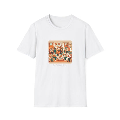 Grateful Hearts Gather - Celebrating Family and Friends 🧡💛🤎 Unisex T-Shirt - Whippie's