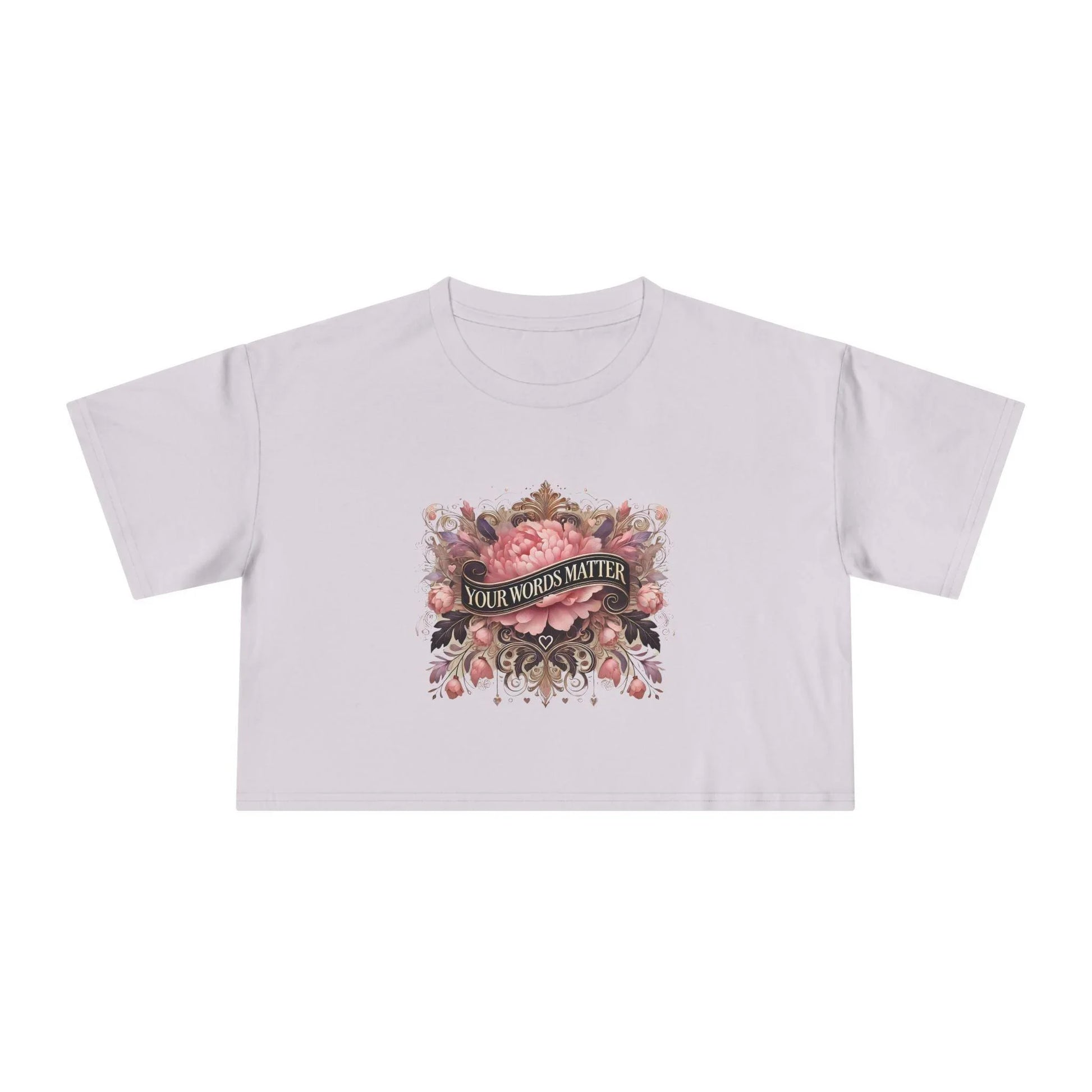 🌼 Your Words Matter 💬 Women's Crop Tee 🌸 - Whippie's