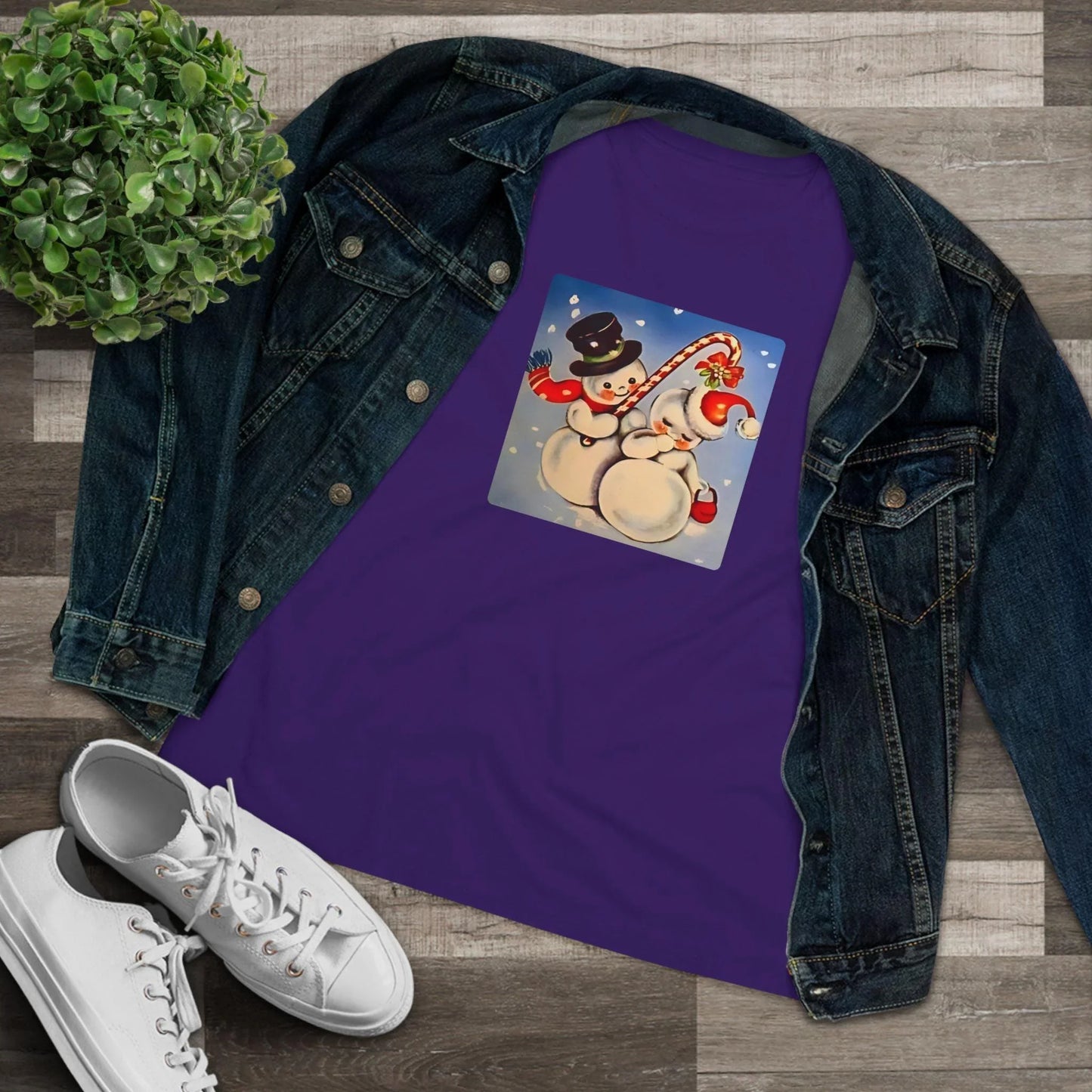 Snow Couple Mistletoe - Women's Softstyle Tee - Whippie's